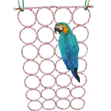 KIH Bird Rope Climbing Ladder Net Cage Parrot Swing Hanging Hammock Toy ...