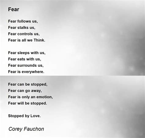 Fear Poem by Corey Fauchon - Poem Hunter