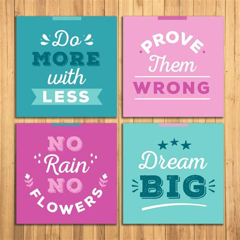 WENS "INSPIRATIONAL QUOTES" Set of 4 Sparkle Laminated Wall Panels For ...