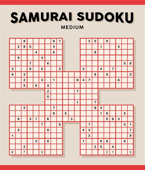 Samurai Sudoku Grid - 10 Free PDF Printables | Printablee