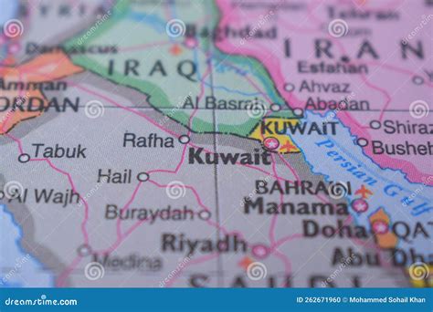 Travel Concept Political Map of the Kuwait Stock Photo - Image of ...