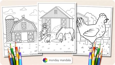 Farm Scene Coloring Pages For Kids