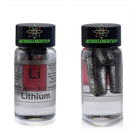 Buy Lithium Metal Element 3 Sample 99.9% Pure 1 Gram Shiny Pieces Under Mineral Oil in Labeled ...