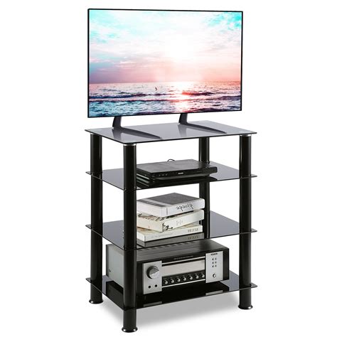 Rfiver Media Rack Audio Video Component Cabinet with 4 Shelf Storage ...