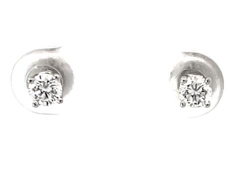 Tiffany and Co. Solitaire Diamond Stud Earrings in Platinum 0.31 Ct at ...