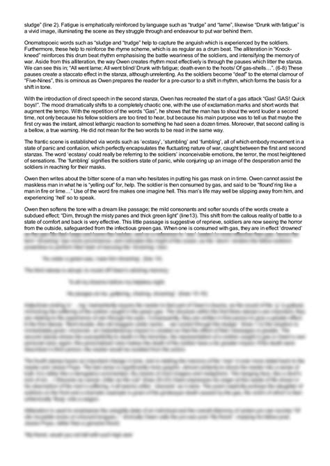 SOLUTION: Compare and contrast wilfred owen s dulce et decorum est with ...