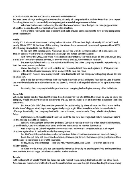 Image result for Change Management Case Study Examples