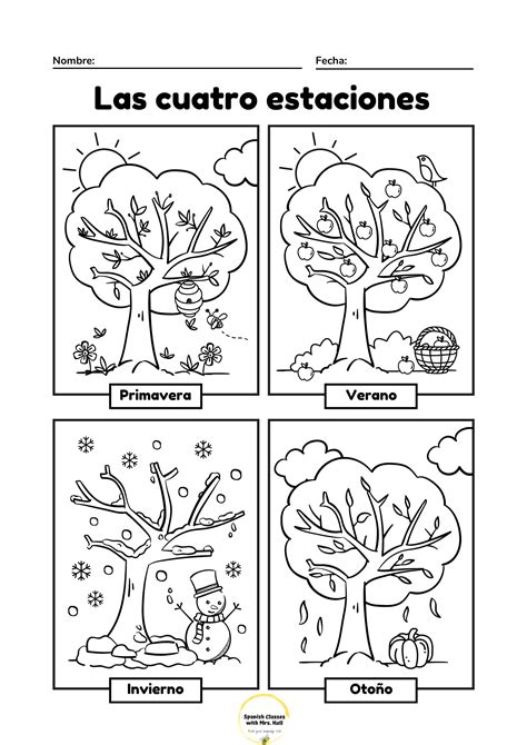 Let's learn the seasons in Spanish "Las estaciones" | Seasons ...