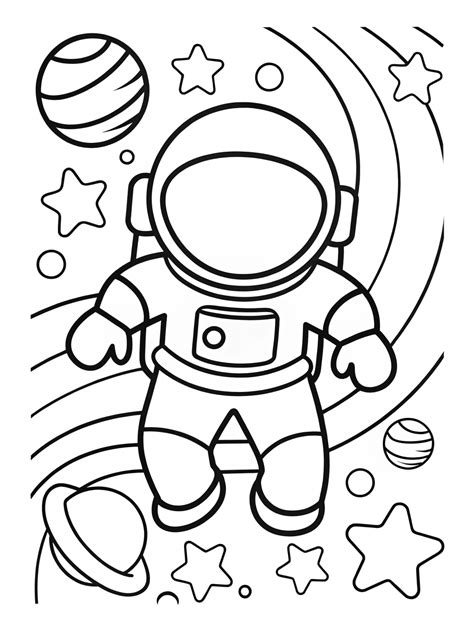 Astronaut coloring page | Space coloring pages, Planet coloring pages ...