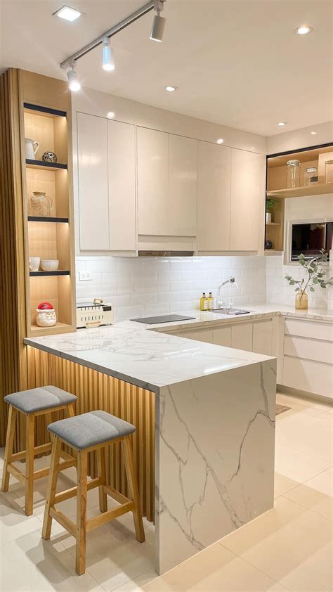 Modern Kitchen with Marble Countertops