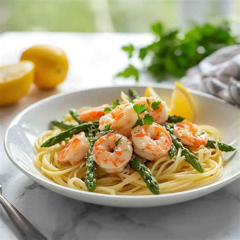 Shrimp And Asparagus Pasta