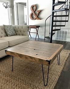 Diy Coffee Table by Diy 50 Square Hairpin Leg Coffee Table Shanty 2 Chic Diy Coffee Table