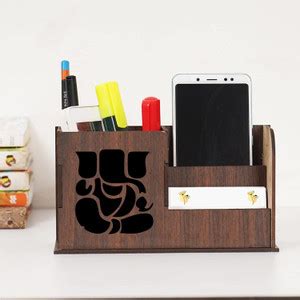 Flipkart.com | Brothers Creation 3 Compartments Wooden Desk Organizers ...