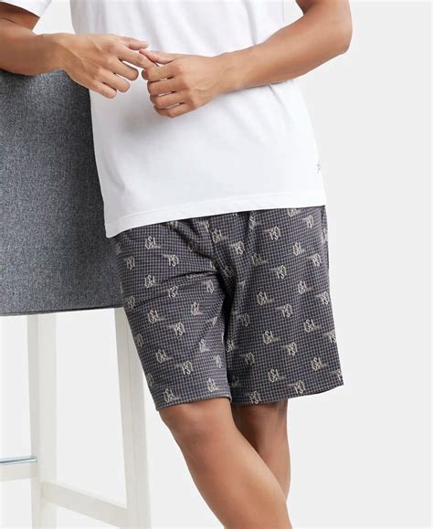 Buy Super Combed Cotton Elastane Stretch Regular Fit Shorts with Side ...