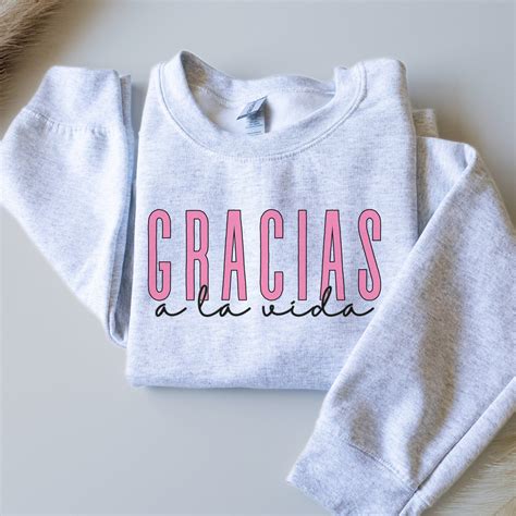 Gracias a La Vida, Thank You to Life, Sweater in Spanish, Jersey Con ...