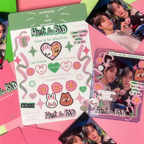 Stray Kids MINSUNG Want so Bad Toploader Deco Sticker Sheet Han Jisung ...