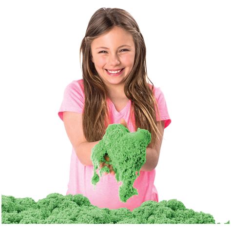 Buy Kinetic Sand, Sandbox Playset with 1lb of Green Kinetic Sand and 3 ...