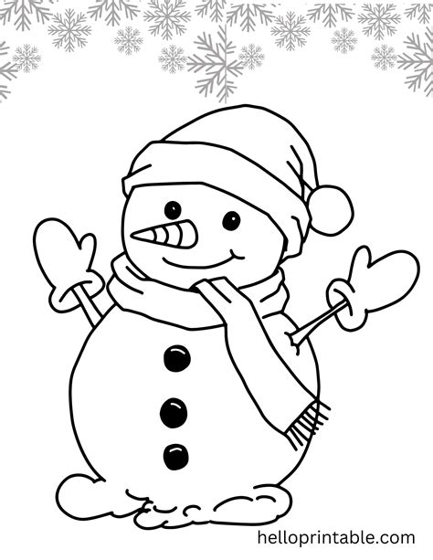 Snowman Coloring Pages Printable - helloprintable.com
