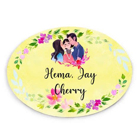 Cute Family Handpainted Personalised Name plate