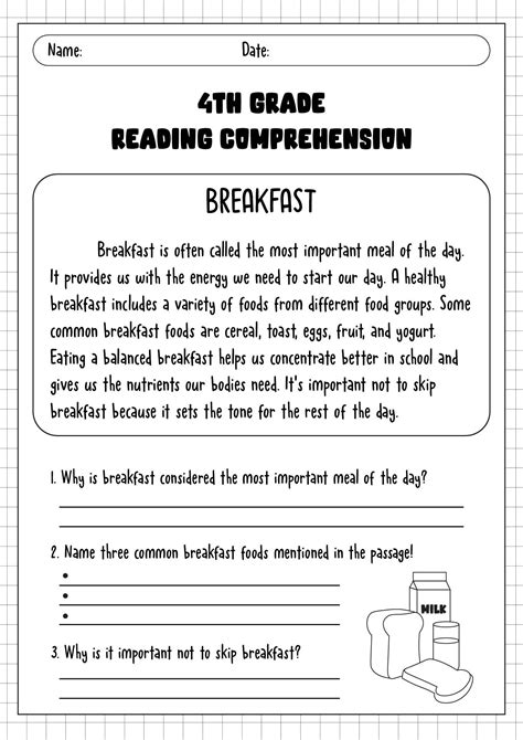 17 Fourth Grade Reading Comprehension Worksheets | Reading ...