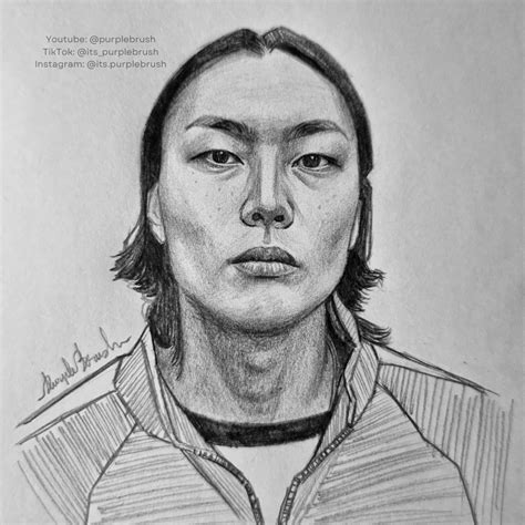 Squid game player 124 Nam gyu pencil drawing in 2025 | Pencil drawings ...