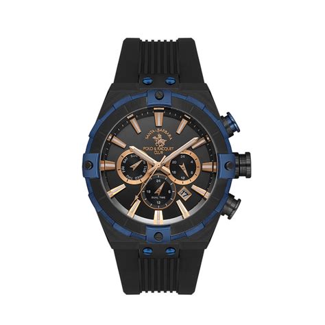 Buy Santa Barbara Polo & Racquet Club Men Black Quartz Gun Dial Analog ...