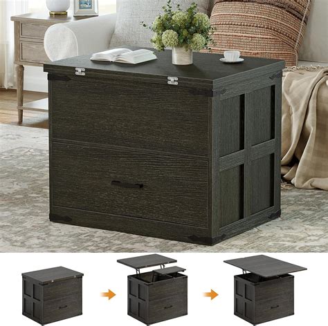 Lift-top Coffee Table FABATO Lift Top Coffee Table With LED & Charging ...