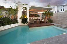 Poolside Areas by Custom Pool Area Undercover Patio Lounge With Garden Beds Poolside Areas