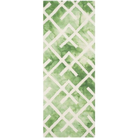 SAFAVIEH Dip Dye Seanna Overdyed Geometric Runner Rug, Green/Ivory, 2'3 ...