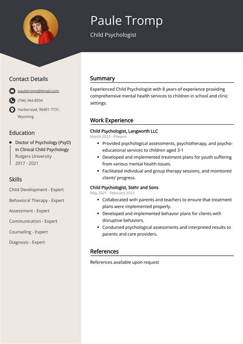 Child Psychologist Resume Example (Free Guide)
