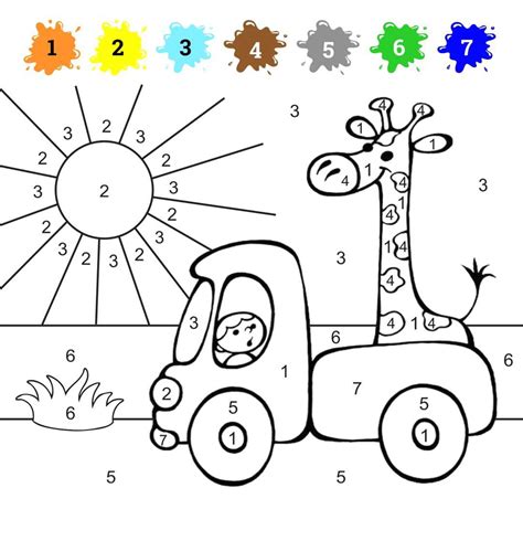 Color By Number For Kids Printable