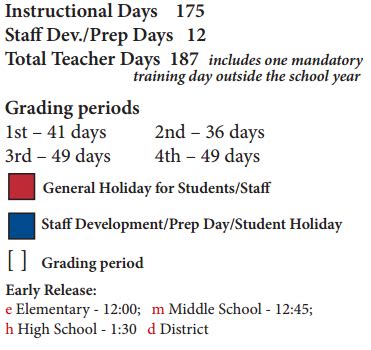 Park Crest Middle - School District Instructional Calendar ...