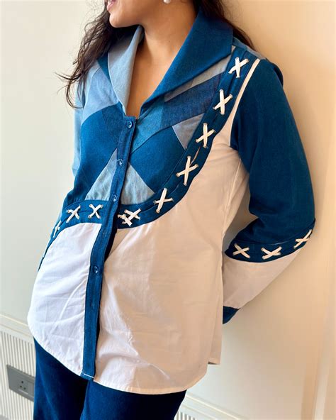 Denim Corset Patchwork Shirt – Kalani