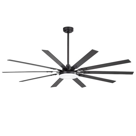 Breezary 65-in Matte Black with Plywood Blades Color-changing Indoor ...