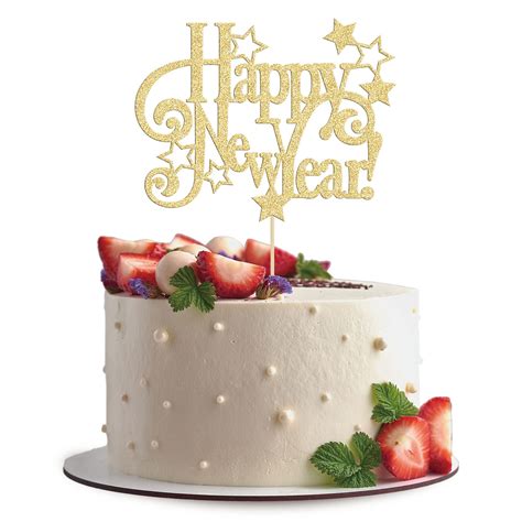 Amazon.com: 1Pc Happy New Year Cake Topper 2025 New Years Eva Party ...