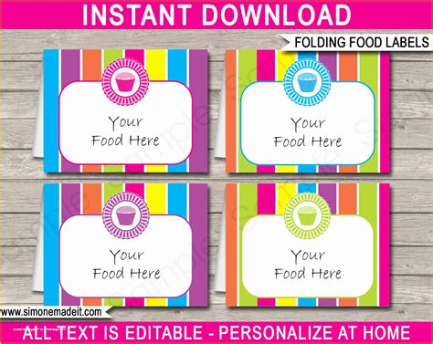 Free Printable Food Labels Templates Of Food Label Template Free ...