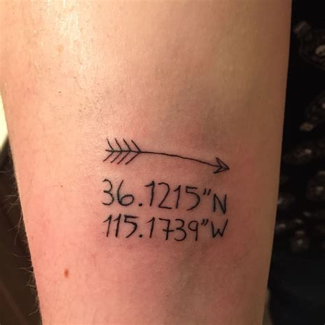 Longitude and latitude of Las Vegas with arrow, in honor of the birth place of both my sons ...