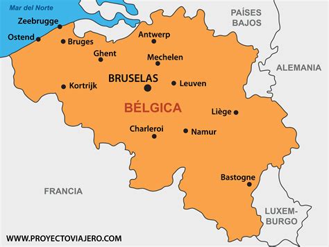 Mapas de Bélgica, la región de los países bajos de Europa