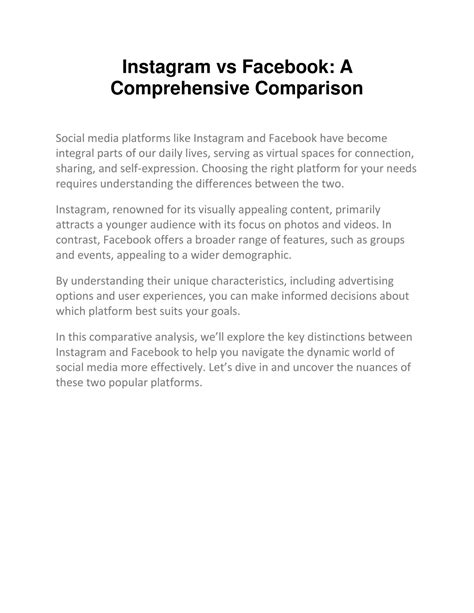 Instagram Vs Facebook