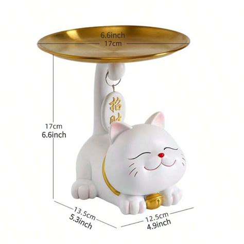 1pc Creative Entry for Wealth Cat Storage Tray Key Placement Decoration ...