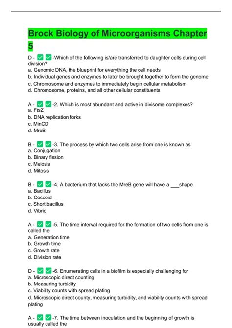 Brock Biology of Microorganisms – Chapter 5 Study Guide with Questions and Answers - Brock ...