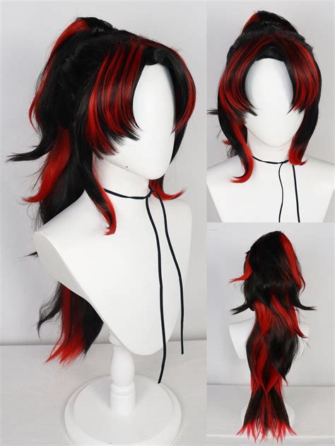 Two Tone Long Curly Cosplay Synthetic Wig With Bangs | Hair styles ...