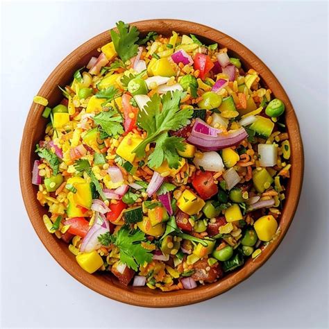 A poha in bowl pn white background | Premium AI-generated image