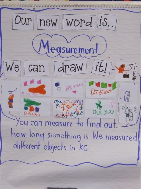 Measurement kindergarten, Kindergarten anchor charts, Math measurement