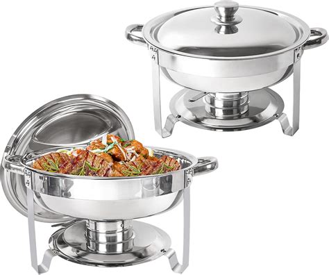 Buy IMACONE Chafing Dish Buffet Set of 2 Pack, 5QT Round Stainless ...