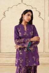 Wine Brocade Farshi Set – INCHING INDIA