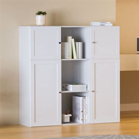 Buy Helios Soho 4-Door Book Cabinet - White from Home Centre at just ...
