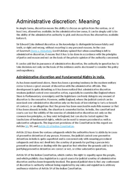 Administrative discretion Module 4 - Administrative discretion: Meaning ...