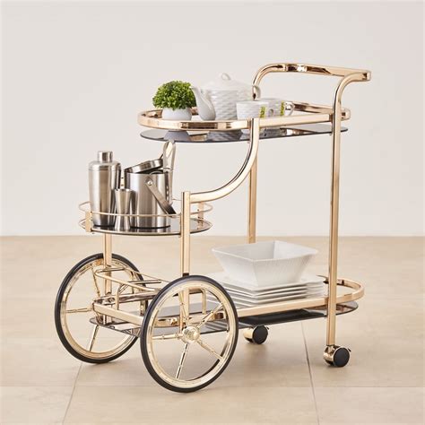 Home Centre Mild Steel Zola Serving Trolley - Gold : Amazon.in: Home ...