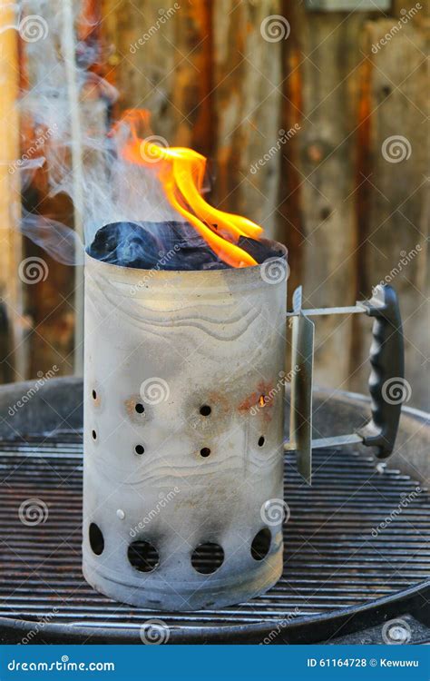 Chimney Starter (Charcoal Chimney) Stock Photo - Image of cylinder ...